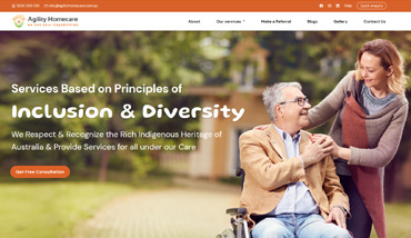 Agility Home Care website